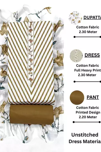 printed cotton unstitched dress material