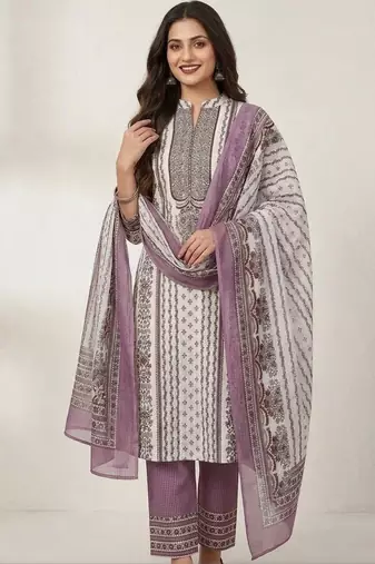 printed cotton unstitched dress material
