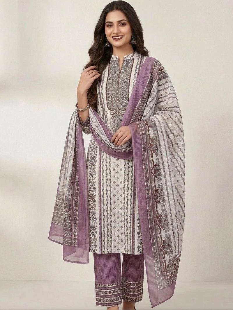 printed cotton unstitched dress material