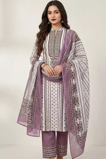printed cotton unstitched dress material