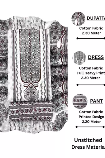 printed cotton unstitched dress material