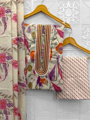 printed cotton unstitched dress material 1