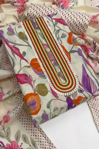 printed cotton unstitched dress material