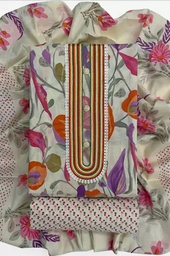 printed cotton unstitched dress material