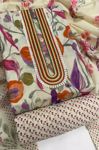 printed cotton unstitched dress material