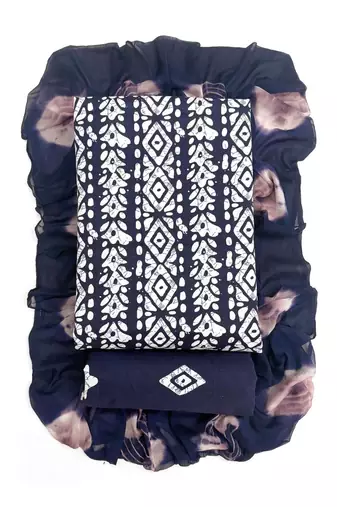 geometric dyed unstitched dress material