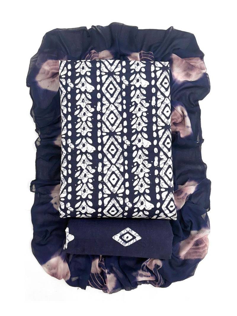 geometric dyed unstitched dress material