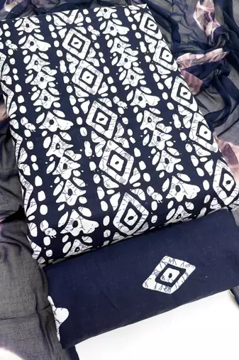 geometric dyed unstitched dress material