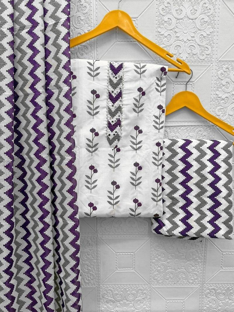 printed cotton unstitched dress material