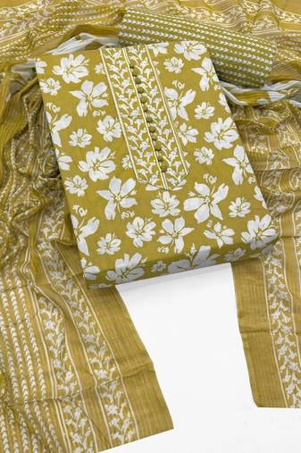 printed cotton unstitched dress material