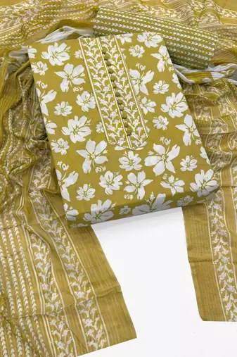 printed cotton unstitched dress material