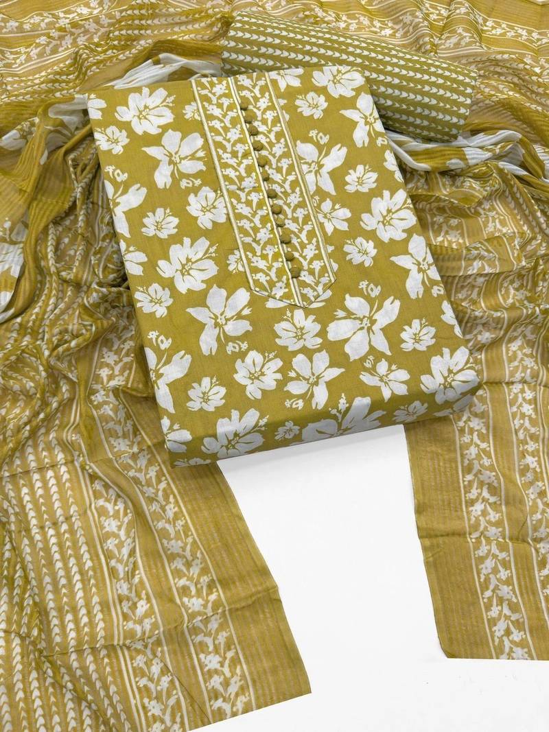 printed cotton unstitched dress material