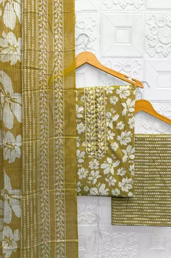 printed cotton unstitched dress material