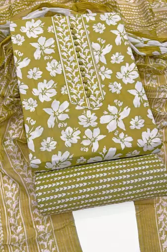 printed cotton unstitched dress material
