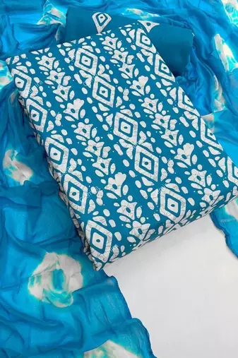printed cotton unstitched dress material