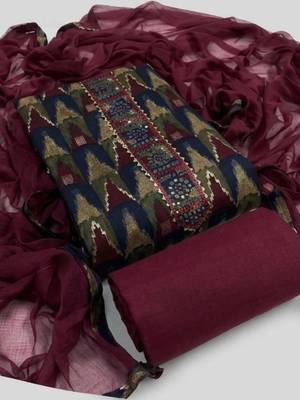 printed cotton unstitched dress material 1