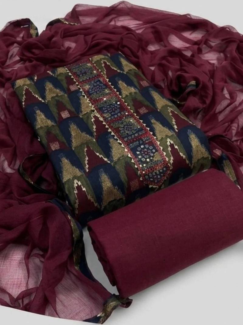printed cotton unstitched dress material