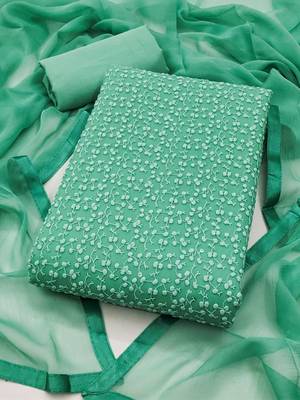 embroidered cotton unstitched dress material 1