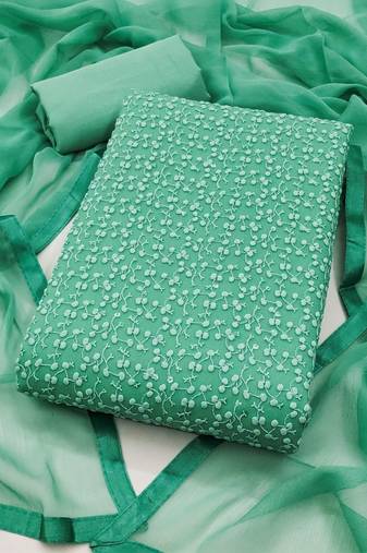 embroidered cotton unstitched dress material