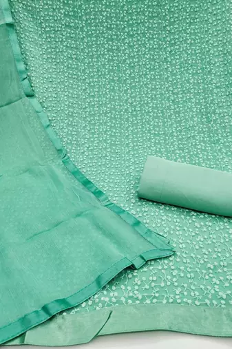 embroidered cotton unstitched dress material