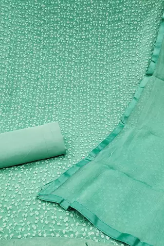 embroidered cotton unstitched dress material