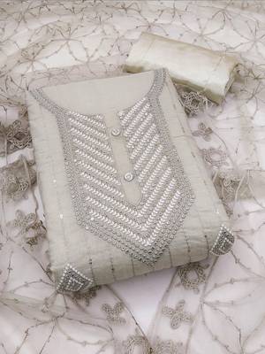 embroidered cotton unstitched dress material 1