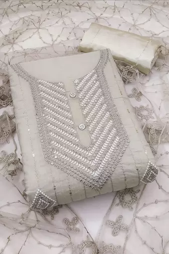 embroidered cotton unstitched dress material