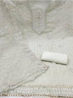 embroidered cotton unstitched dress material 2