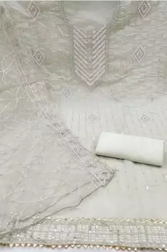 embroidered cotton unstitched dress material