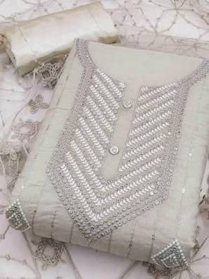 embroidered cotton unstitched dress material 3