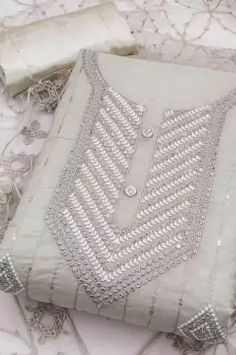 embroidered cotton unstitched dress material