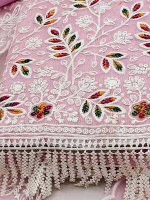embroidered cotton unstitched dress material 2