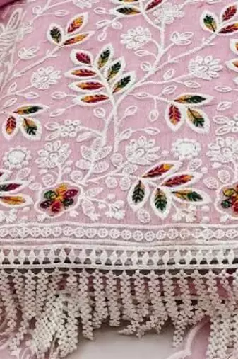 embroidered cotton unstitched dress material