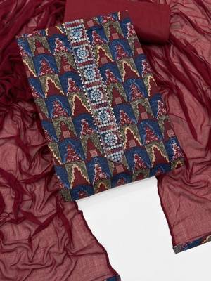 printed cotton unstitched dress material 1