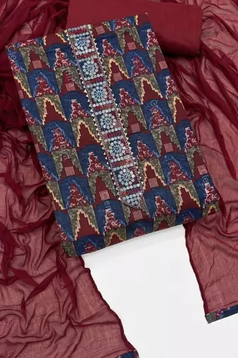printed cotton unstitched dress material