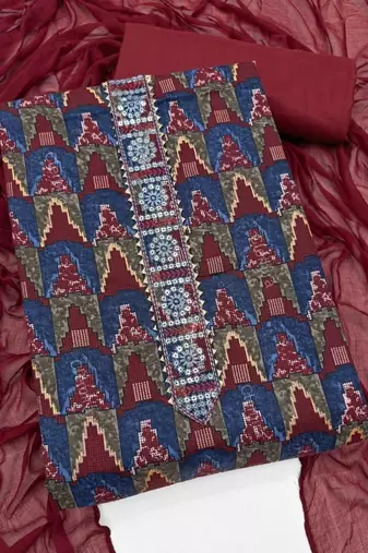 printed cotton unstitched dress material