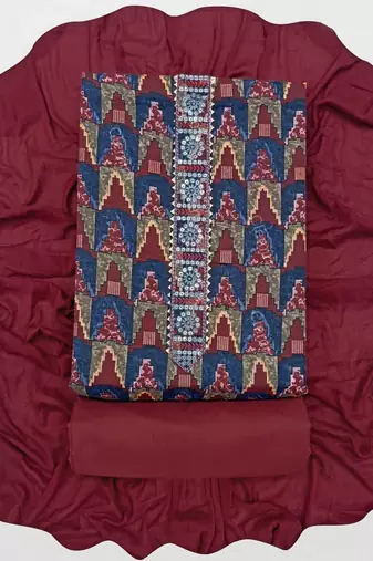 printed cotton unstitched dress material
