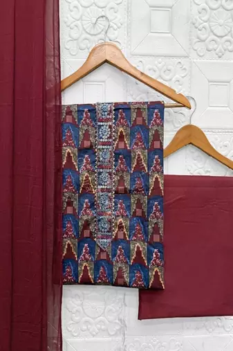 printed cotton unstitched dress material