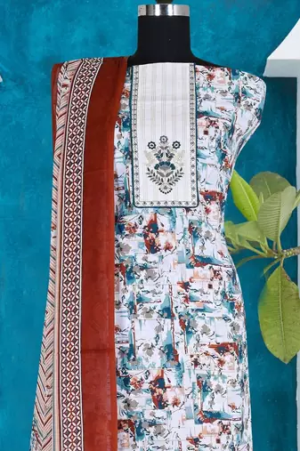 printed unstitched dress material