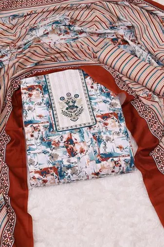 printed unstitched dress material