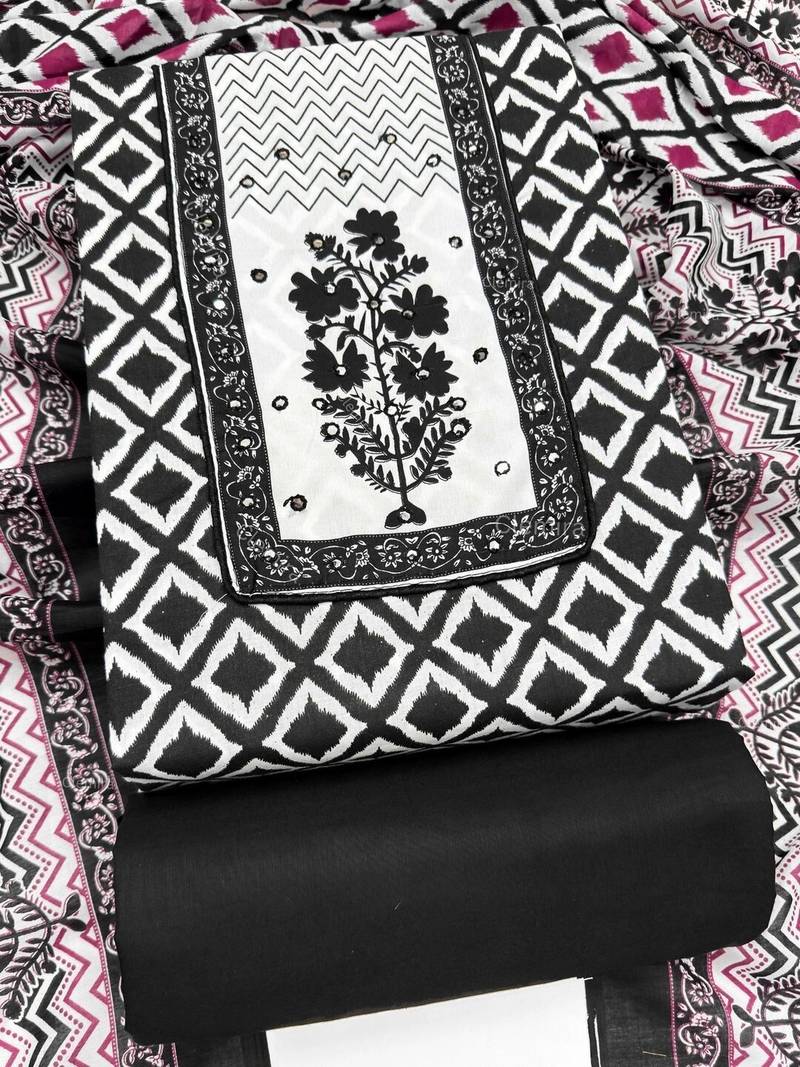 printed cotton unstitched dress material