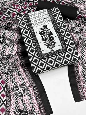 printed cotton unstitched dress material 2