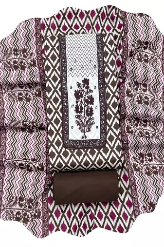 printed cotton unstitched dress material
