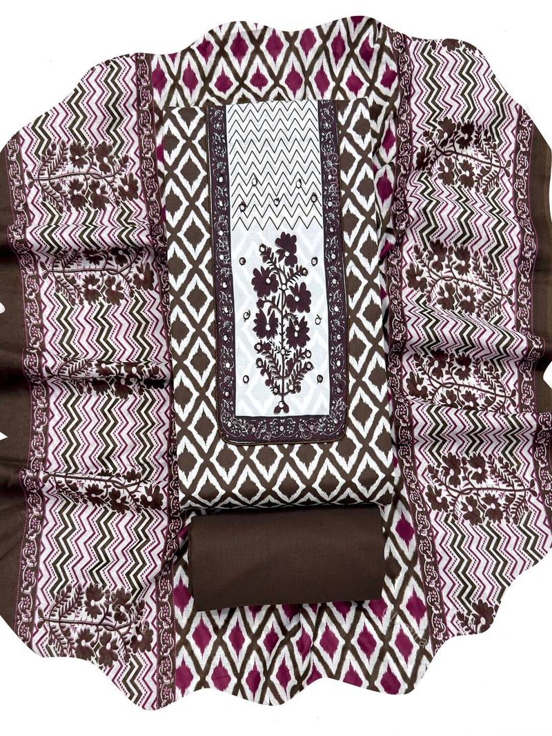 printed cotton unstitched dress material