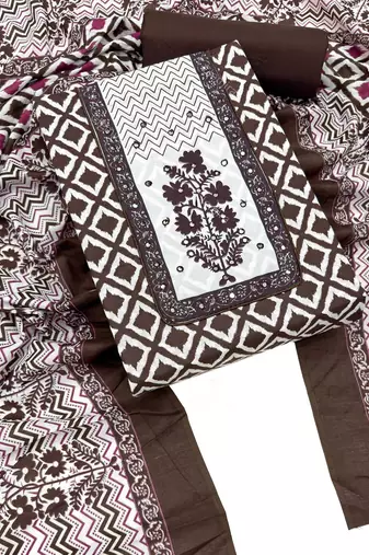 printed cotton unstitched dress material