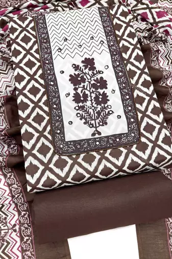 printed cotton unstitched dress material