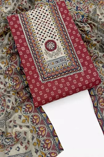 printed cotton unstitched dress material