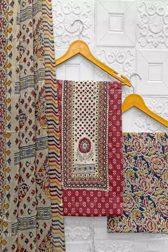 printed cotton unstitched dress material