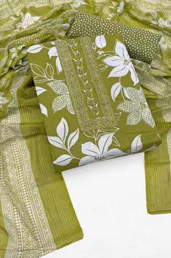 printed cotton unstitched dress material