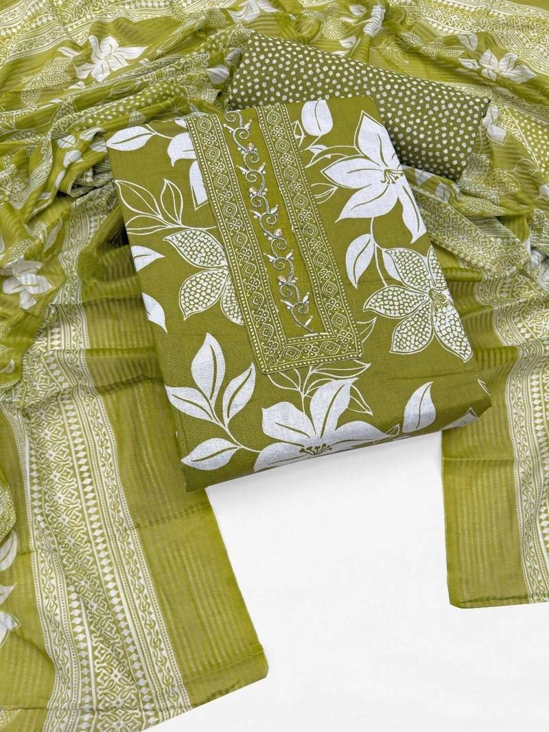 printed cotton unstitched dress material
